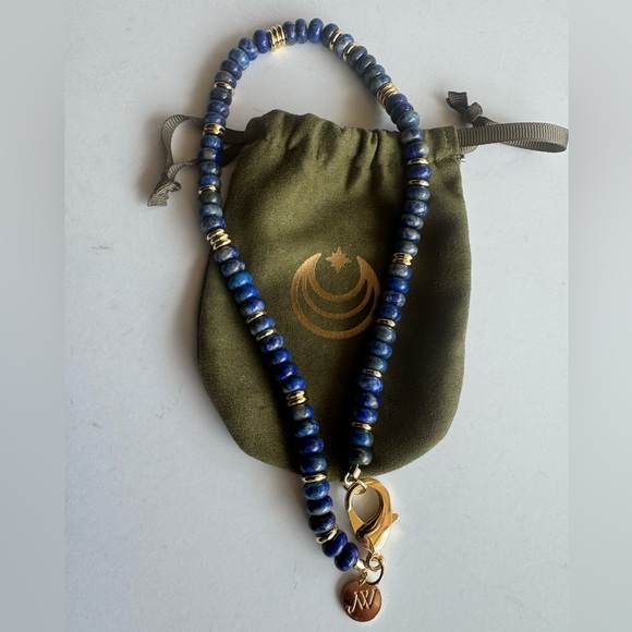 Jane Win Gumdrop Beaded Necklace in Lapis - Picture 5 of 9